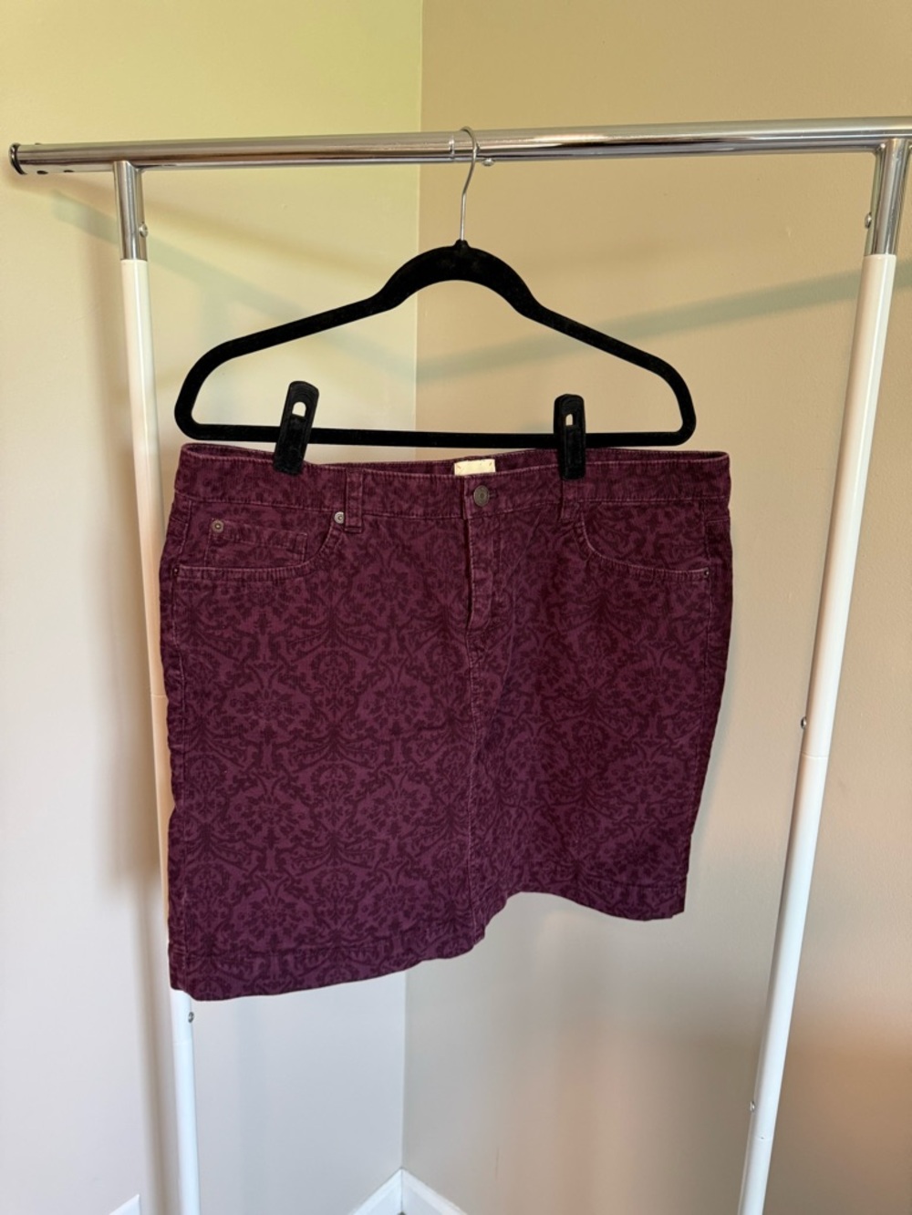 G.H. Bass & Co. Deep Plum Corduroy Waistband Skirt